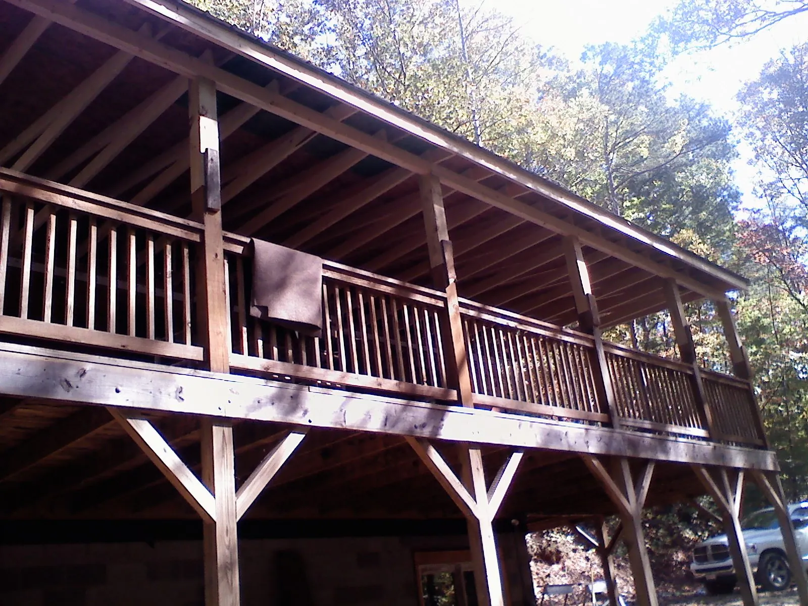 Timber framing under a new elevated porch and deck — Roof Leak Repair in Willowbrook by Roofing Brothers